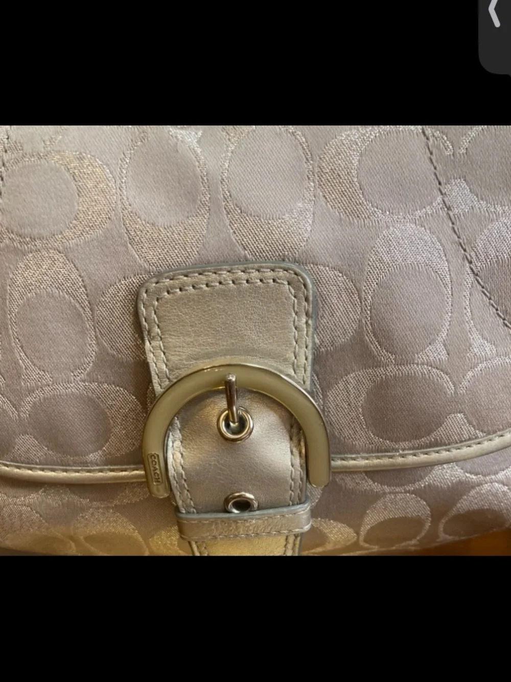 Coach Vintage Y2K Soho Flap Crossbody #F18905 Silver Metallic Signature Canvas